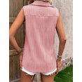 thumbnail image 3 of Cogild Sleeveless Button-Up Blouses for Womens V Neck Cardigans for Womens Summer Outfits, 3 of 7