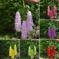 thumbnail image 2 of Guirnalda de flores artificiales de glicina para colgar en la pared, para interiores y exteriores, ideal para bodas, fiestas, festivales y decoración floral simulada., 2 of 8