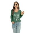 thumbnail image 6 of Aosijia Womens Tops V-neck Raglan Long Sleeve Letter Print Top Pullover Loose Casual T-Shirt Tunic Blouse, 6 of 7