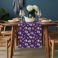 thumbnail image 2 of Halloween Horror Skull Table Runner - 108 Inch Long, Kitchen Dining Table Runner Dresser Scarves, Pumpkins Bats Purple Farmhouse Decor for Coffee Tables Wedding Party Banquet, 2 of 8