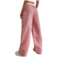thumbnail image 3 of Annhoo Womens Striped Pants 2025 Fashion Drawstring High Waist Baggy Wide Leg Trousers Ladies Casual Palazzo Trousers, 3 of 4