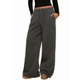 thumbnail image 3 of Women'S Wide Leg Sweatpants High Waisted Baggy Interior Drawstring Sweatpants Straight Leg Sweat Pants Carbon Gray L, 3 of 9