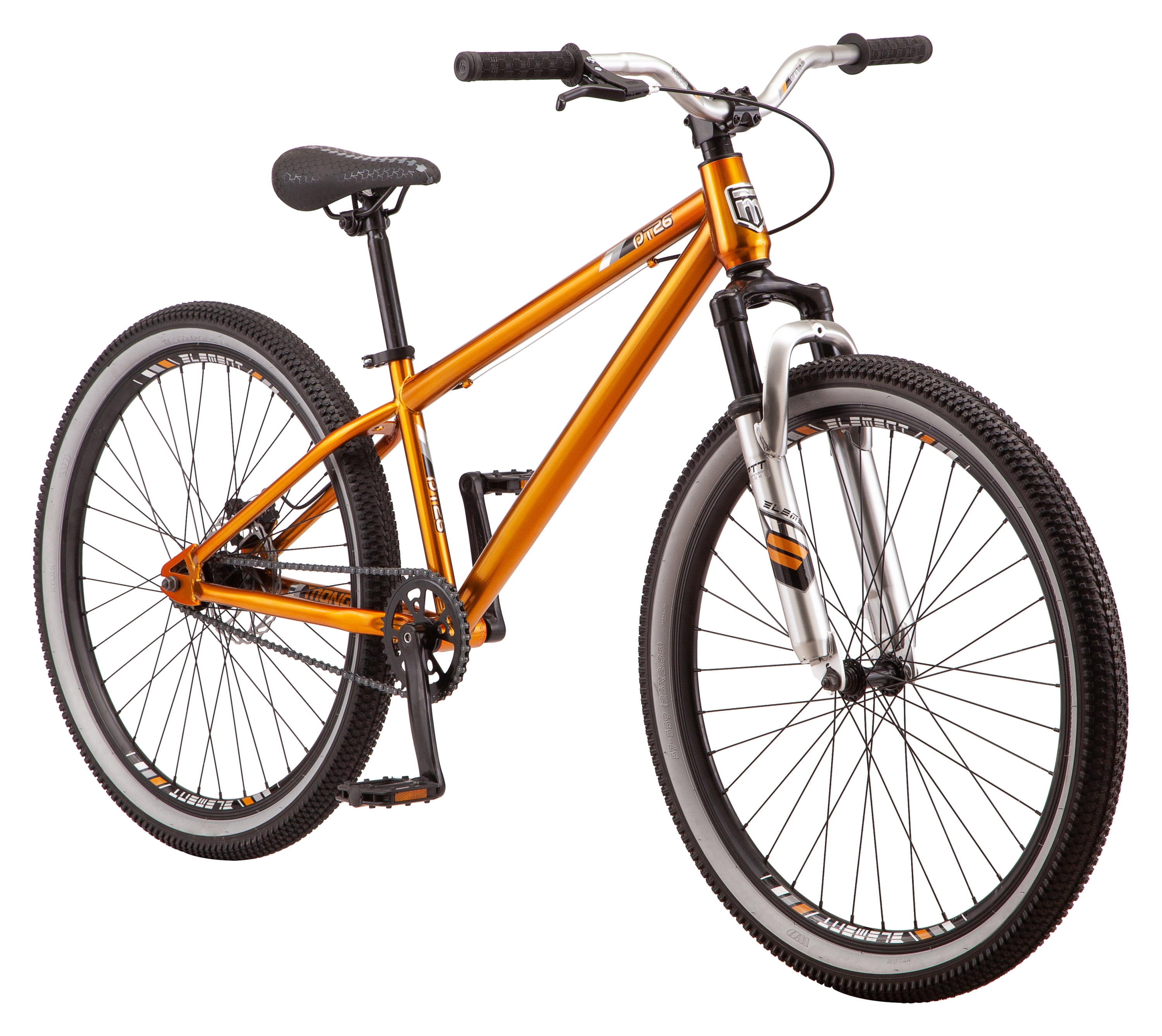 Mongoose PT26 dirt jump bike, speed, 26-inch wheels, copper -