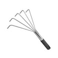 thumbnail image 5 of figatia Gardening Hand Rake Grass Rake 5 Tines with Ergonomic Handle Stainless Steel Rake Small Leaf Rake for Planting Soil Loosening Handle length 17cm, 5 of 8