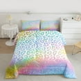 thumbnail image 2 of Homewish Cheetah Print Bedding Comforter Set 2pcs for Kids Children Teens,Dreamy Princess Twin Comforter Sets Microfiber,Gradient Bling Glitter Breathable Bedding Set,Breathable Home Decor, 2 of 8