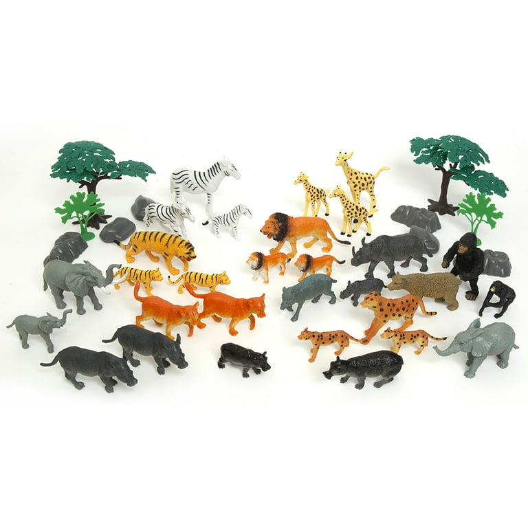 ZOO TROOP Big Bucket Safari Animals Set 40-Piece Kids Toy for