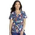 thumbnail image 4 of Tooniforms Scrubs Top For Women Rounded Print V-Neck TF786, 4 of 7