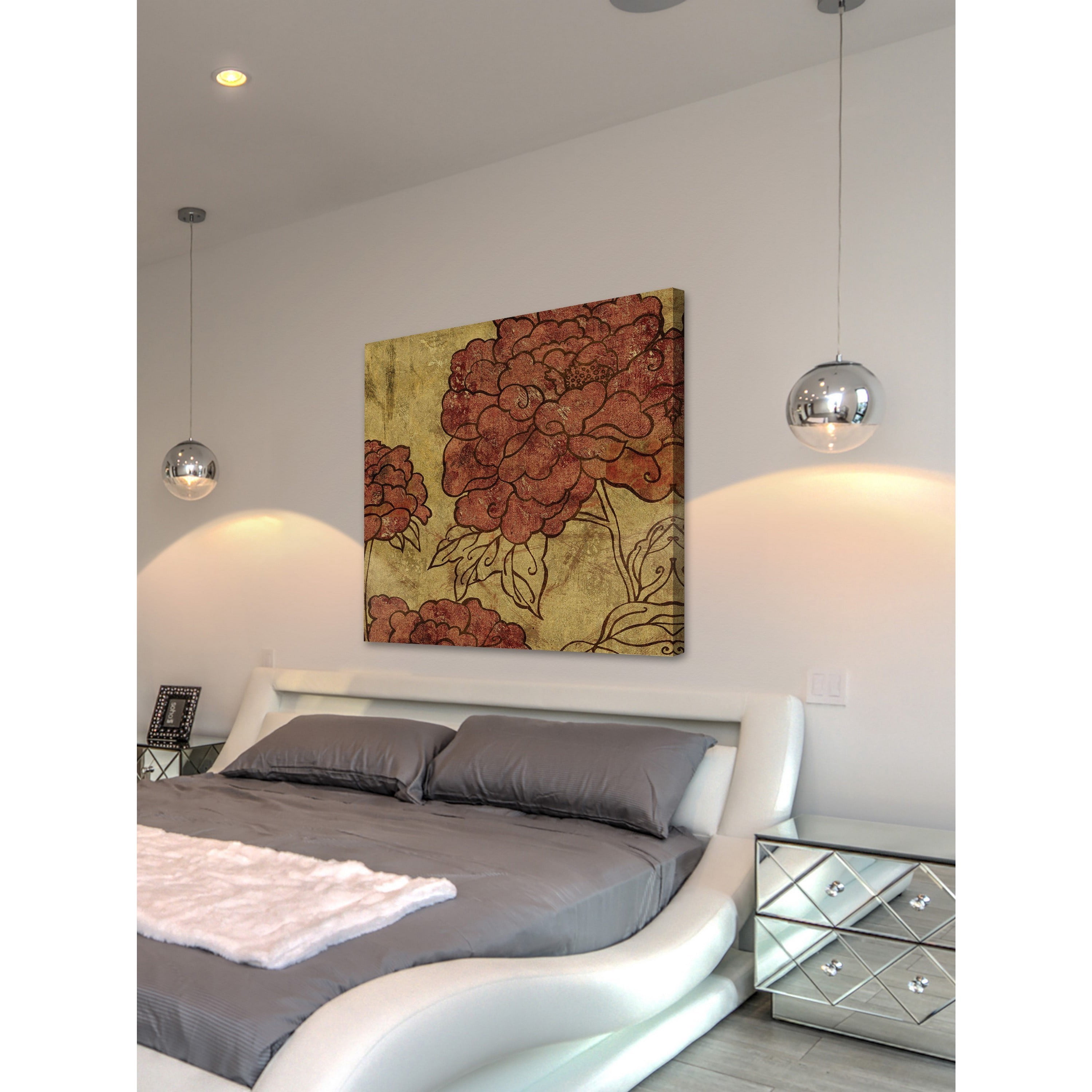 "Peonies I" Painting Print on Wrapped Canvas