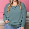 thumbnail image 7 of BWASD Womens Oversized Long Sleeve T Shirt Casual Basic Crewneck Tee Soft Solid Color Workout Warm Top Sweatshirts for Fall Winter Y2K Clothes Green M, 7 of 7