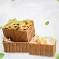 thumbnail image 2 of Raindrops Imitation Rattan Woven 1Pc Storage Basket Plastic Material Light Brown 11.8x7.9x5.9in for Home Use, 2 of 8