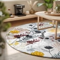 thumbnail image 3 of Round Area Rugs 4Ft, Wildflowers Blossom Non-Slip Washable Circle Rugs Carpet, Spring Farmhouse Botanical Floral Indoor Outdoor Rug Floor Mats Throw Runner for Bedroom Living Room Bathroom, 3 of 8