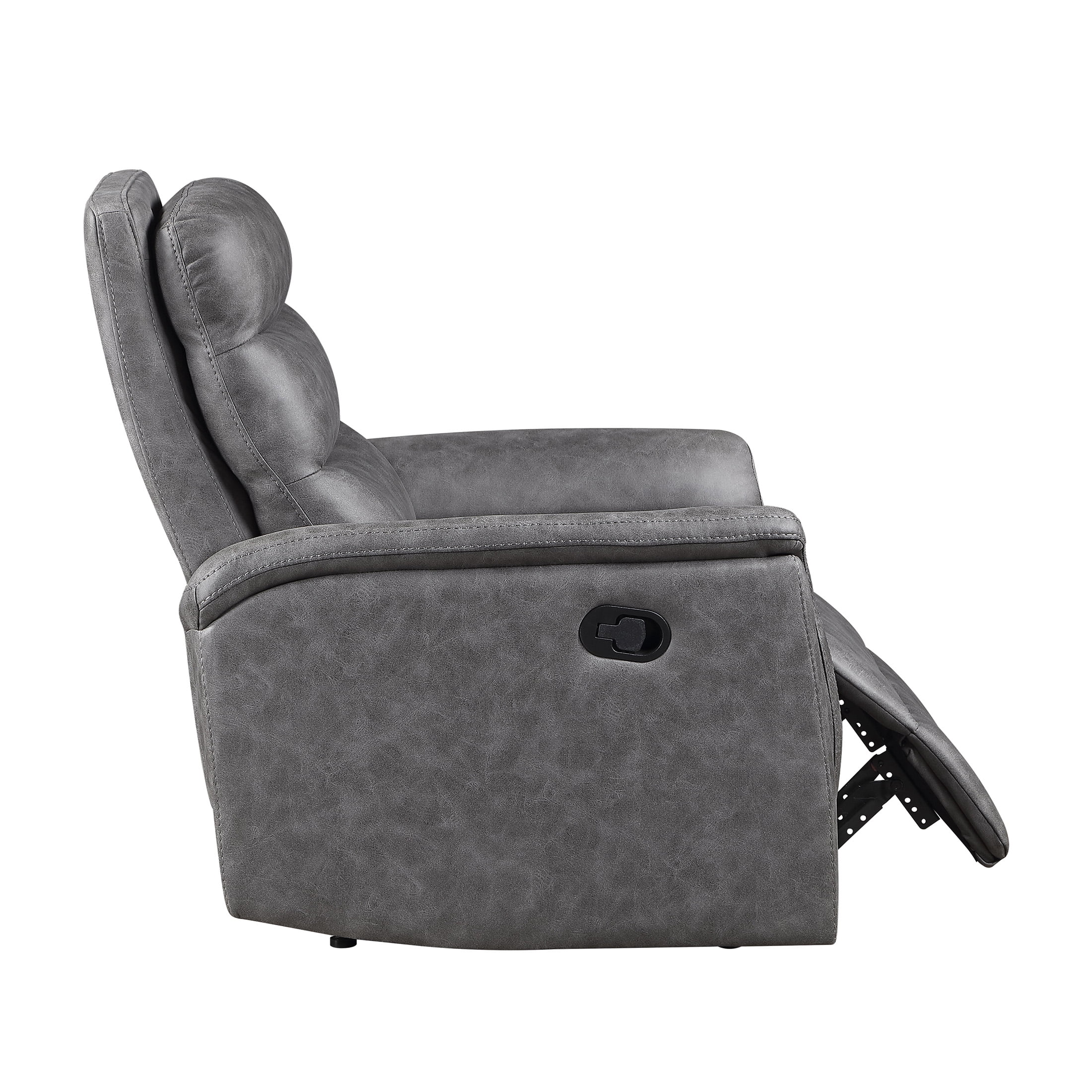 OakvillePark Solstice Microfiber Manual Reclining Chair, Gray
