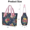 thumbnail image 3 of Tote Bag for Women - Pioneer Flower Shoulder Bag - Large Utility Work Duffle Bag with Zipper Handbag for Travel, Work, Sprots, 3 of 5