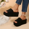 thumbnail image 6 of Wensltd Thick Sole Slippers for Women Open Toe Fleece-Lined Fashion Casual Comfortable Indoor Slippers, 6 of 9
