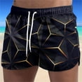 thumbnail image 2 of Mens Quick Dry Swim Trunks 3D Graphic Visual Effects Printing Beach Board Shorts Beach Wear, 3X-Large, Black, 2 of 3