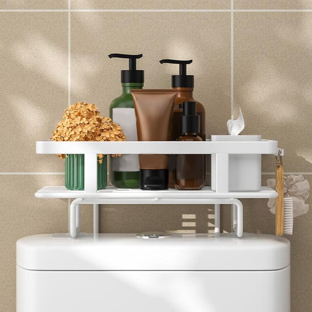 Estante de Almacenamiento sobre el Inodoro Perfecl Organizador de Material Acero 1 Nivel Blanco