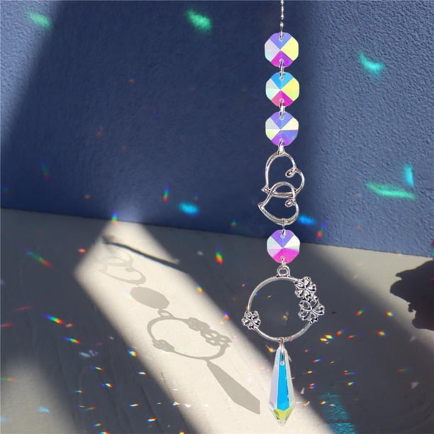 Carillón de cristal, adorno colgante hecho , colgante de prismas brillante para regalos de cumpleaños, decoración de patio trasero , Fernando Colgantes colgantes