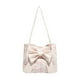 thumbnail image 2 of Bolso de hombro de lona de mujer con lazo - correa ajustable, bolsa espaciosa para uso diario y viajes en rosa, negro y blanco, 2 of 6