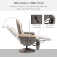 thumbnail image 4 of HOMCOM Manual Recliner Armchair PU Leather Lounge Chair w/ Adjustable Leg Rest, 135 °   Reclining Function, 360 °   Swivel, Cup Holder and, Storage Pocket, 4 of 9