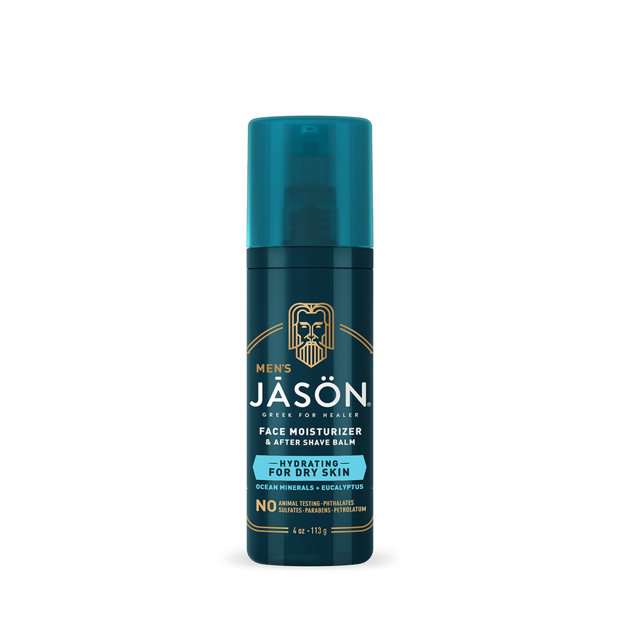 JASON Men's Hydrating Ocean Minerals & Eucalyptus Face Moisturizer & After Shave Balm, 4 oz.