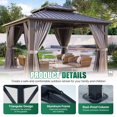 thumbnail image 3 of Clouddwell 12' x 14' Gazebo for Patio, Gazebo Pergola with Sloped Roof, Large Wall-Mounted Heavy Duty Awnings, for Deck, Patio and Backyard,Gray, 3 of 7