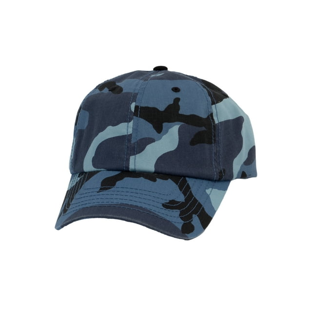 Top Headwear Enzyme Washed Camouflage Cap Tactical Hat, Blue Camo