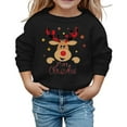 thumbnail image 4 of gcong Christmas Sweatshirt for Kids Girls Long Sleeve Crewneck Pullover Santa Claus Reindeer Print Sweat Shirt Toddler Winter Shirt Fall Tops, 4 of 5