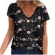 thumbnail image 1 of Camisetas con estampado floral con cuello en V para mujer Blusas femeninas cómodas a la moda Tops OAVQHLG3B Store  lin121212, 1 of 4