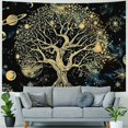 thumbnail image 4 of PRATYUS Sun and Moon Tapestry Tree of Life Wall Tapestry for Bedroom Aesthetic Black and Gold Wall Hanging Home Decor for Dorm Living Room Multi Size Painting, 4 of 6