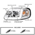 thumbnail image 3 of Spec-D Tuning Chrome Projector Headlights w/ LED Light Bar Compatible with 1997-2003 Ford F-150, 2004 Ford F-150 Heritage, Left + Right Pair Headlamps Assembly, 3 of 5