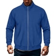 thumbnail image 2 of StSilkitty Long Sleeve Jacket for Men Full Zip Solid Color Casual Jackets with Pockets Fall Winter Fashion Coat, 2 of 6