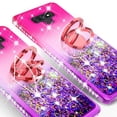 thumbnail image 5 of SOGA Rhinestone Glitter Bling Liquid Floating Quicksand Cute Phone Case Compatible for Samsung Galaxy Note 9 Case with Embedded Metal Ring for Magnetic Car Mounts Include Lanyard - Purple on Pink, 5 of 5