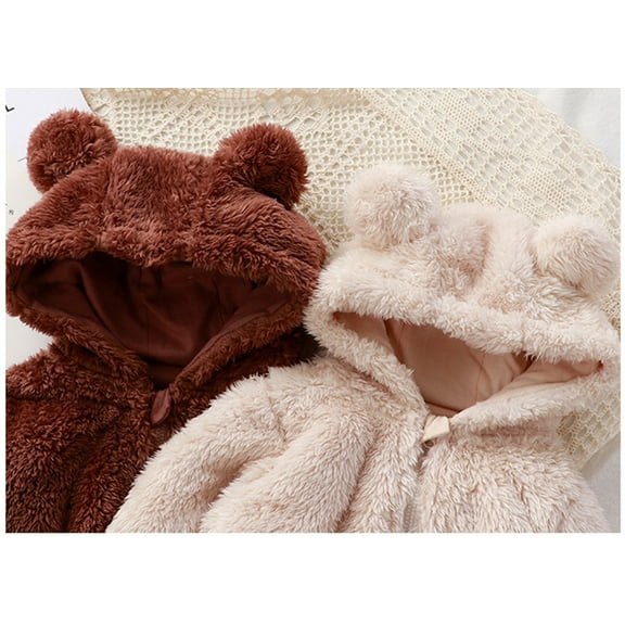 Gubotare Baby Bodysuit Winter Baby Boy Girl Romper Cute Cartoon Outfit,Beige 0-3 Months