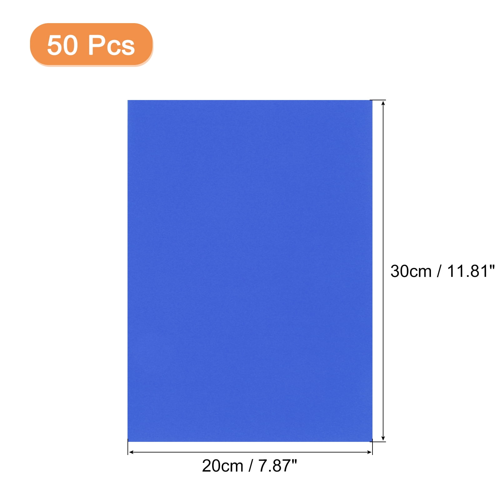 Uxcell 50 Sheets 7.87" x 11.81" Colored Sticker Paper Printable 250gsm Blue