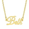 thumbnail image 1 of KISPER 18K Gold Plated Stainless Steel Personalized Name Pendant Necklace, Beth, 1 of 6