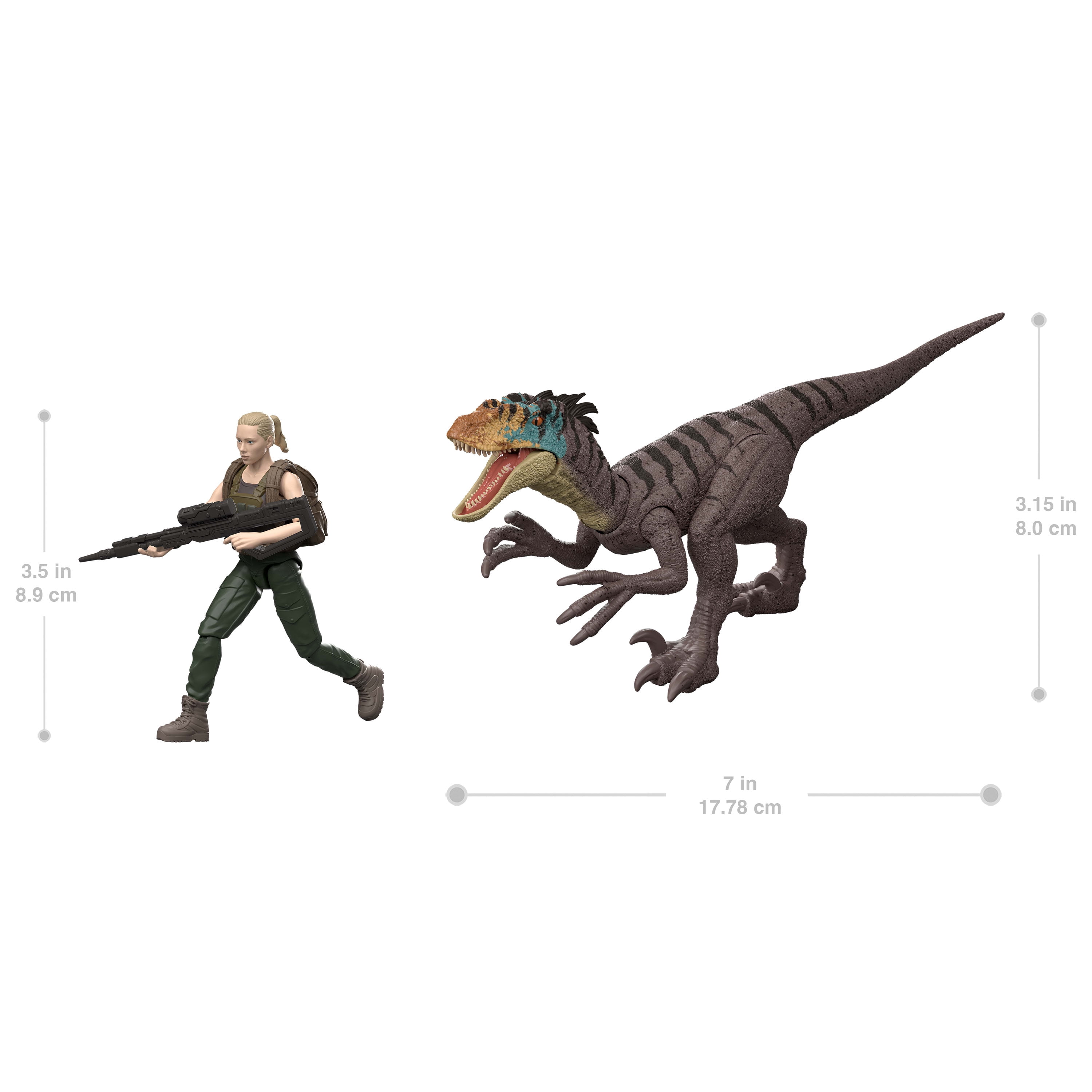 Jurassic World Rebirth Zora Bennett & Velociraptor Figures Pack, Movie