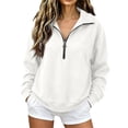 thumbnail image 2 of LTTVQM Womens Plus Size Half Zip Pullover Loose Drop‑Shoulder Sweatshirt Long Sleeve Y2K Winter Daily Tops, 2 of 7