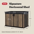 thumbnail image 2 of Keter Signature Horizontal Durable Resin Outdoor Storage Shed With Heavy Duty Floor and Locking Latch Double Doors, Walnut, 2 of 19