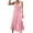 Pink, variant on WIZUTIZ Sundresses for Women 2025 Sling Plus High Waist Smocked Ruffled Adjustable Strap&Belt Solid Vacation Dress Sleeveless V-Neck Vacation Dress for Womens Midi Dress Thin Shopping Dress Black
