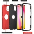 thumbnail image 5 of Xhy iPhone 14 Plus Case Military Grade Full Body Protection 3 in 1 Shock and Drop Resistant Rugged Rubber TPU Durable Detachable for iPhone 14 Plus 6.7 inch 2022 Phone - Red+Black, 5 of 5