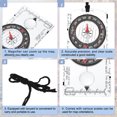 thumbnail image 4 of Uxcell Orienteering Compass, 2 Pack Navigation Hiking Compasses for Map Reading Survival Outdoor Exploring Transparent, 4 of 7