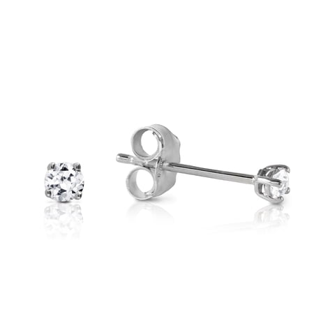 Galaxy Gold 14K White Gold Genuine 0.10ctw Diamond Earrings