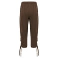 thumbnail image 2 of Yruioon Men's Medieval Ankle Banded Pirate Pants Gothic Renaissance Viking Pirate Costume Lace-Up Coffee 130/135, 2 of 5