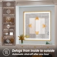 thumbnail image 4 of JSneijder 30x30 inch Gold LED Bathroom Mirror with Lights, Ajustable 3000K/4500K/6000K, Lighted Bathroom Vanity Mirror, Wall Mounted, Dimmable, Anti-Fog, 4 of 8