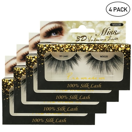 Miss Lashes 3D Volume Tapered Natural Silk Eyelash Extension [4-PACKS, FREE (Best Natural Lash Extensions)