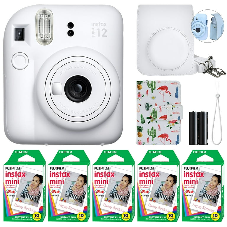 Fujifilm Instax Mini 12 Instant Camera Clay White + 50 Film Sheets