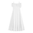 thumbnail image 4 of Alvivi Flower Girl 3D Applique Princess Wedding Party Off Shoulder Chiffon Junior Bridesmaid Dress Ivory 14, 4 of 5