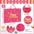 thumbnail image 2 of 2 Pcs Extra Large Birthday Bags 31.5x23.6x7.9 Inch Colorful Happy Birthday Gift Bag Oversize Non Woven Fabric Wrapping Pouch for Wedding Baby Shower Party Giant Present Wrap Supplies, 2 of 6
