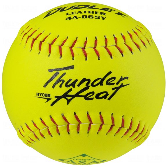 SPALDING SPORTS DIV RUSSELL Dudley Softball, Slow Pitch, Yellow Leather, 12-In. 4A-065YP