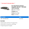 thumbnail image 2 of Rear Right Window Regulator - Compatible with 2001 - 2006 BMW 330Ci Convertible 2002 2003 2004 2005, 2 of 2